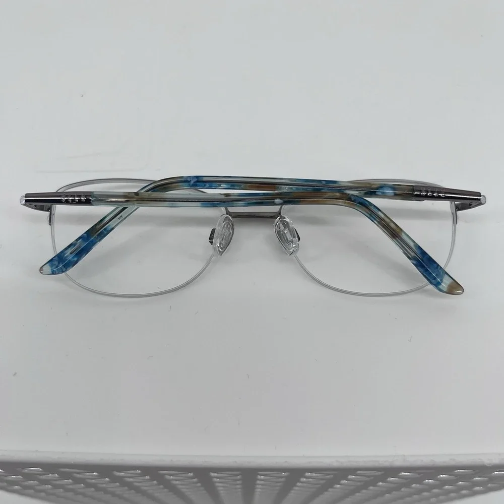 Elle Eyeglasses, Frames Only, EL 13472 BR, 52-17-135, Metal/Plastic, Copper/Blue
